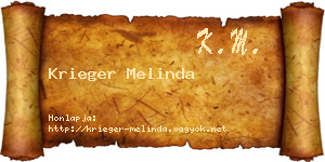 Krieger Melinda névjegykártya